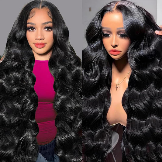 ALSZIQIHR 20 Inch Lace Front Wigs Human Hair Body Wave 13x6 HD Lace Frontal Wig Pre Plucked Bleached Knots With Baby Hair 180 Density Brazilian Human Hair Wigs for Black Women